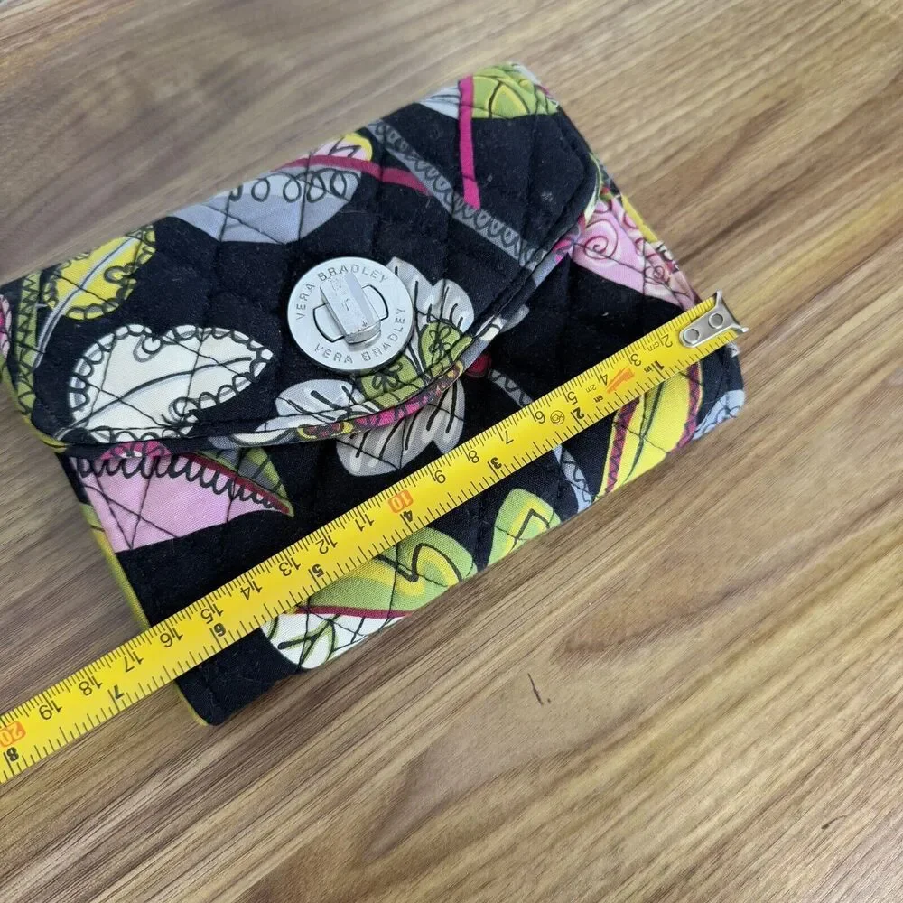 Vera Bradley Twist locks Wristlet Wallet Black Multicolor